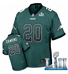 Men's Nike Philadelphia Eagles #20 Brian Dawkins Limited Midnight Green Drift Fashion Super Bowl LII NFL Jersey