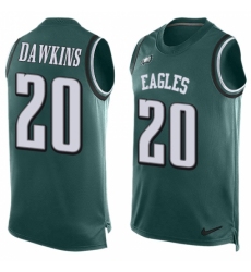Men's Nike Philadelphia Eagles #20 Brian Dawkins Limited Midnight Green Player Name & Number Tank Top NFL Jersey