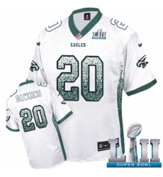 Men's Nike Philadelphia Eagles #20 Brian Dawkins Limited White Drift Fashion Super Bowl LII NFL Jersey