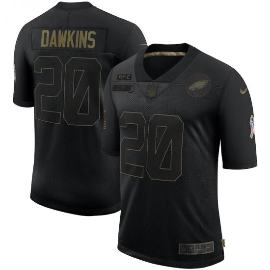 Men's Philadelphia Eagles #20 Brian Dawkins Black Nike 2020 Salute To Service Limited Jersey Men's Philadelphia Eagles #20 Brian Dawkins Black Nike 2020 Salute To Service Limited Jersey