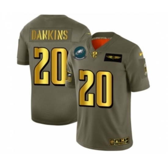 Men's Philadelphia Eagles #20 Brian Dawkins Limited Olive Gold 2019 Salute to Service Football Jersey Men's Philadelphia Eagles #20 Brian Dawkins Limited Olive Gold 2019 Salute to Service Football Jersey