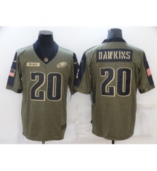Men's Philadelphia Eagles #20 Brian Dawkins Nike Olive 2021 Salute To Service Limited Player Jersey