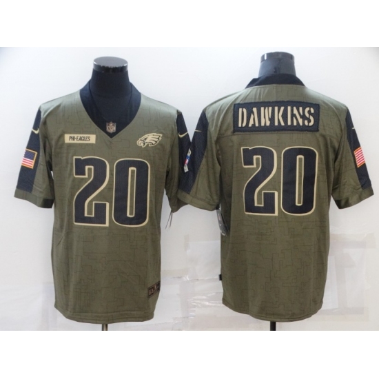 Men's Philadelphia Eagles #20 Brian Dawkins Nike Olive 2021 Salute To Service Limited Player Jersey Men's Philadelphia Eagles #20 Brian Dawkins Nike Olive 2021 Salute To Service Limited Player Jersey