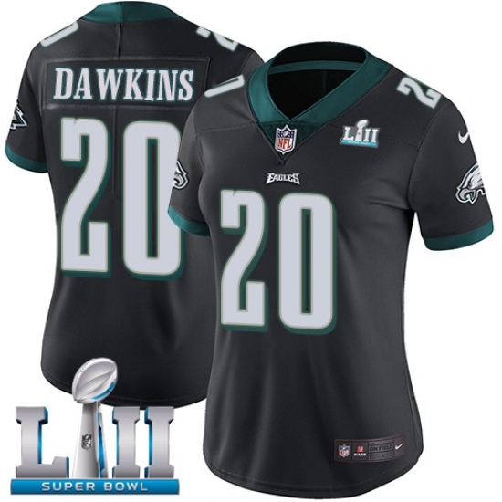 Women's Nike Philadelphia Eagles #20 Brian Dawkins Black Alternate Vapor Untouchable Limited Player Super Bowl LII NFL Jersey Women's Nike Philadelphia Eagles #20 Brian Dawkins Black Alternate Vapor Untouchable Limited Player Super Bowl LII NFL Jersey