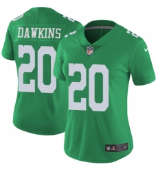 Women's Nike Philadelphia Eagles #20 Brian Dawkins Limited Green Rush Vapor Untouchable NFL Jersey