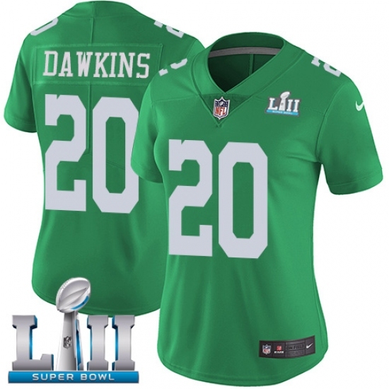 Women's Nike Philadelphia Eagles #20 Brian Dawkins Limited Green Rush Vapor Untouchable Super Bowl LII NFL Jersey Women's Nike Philadelphia Eagles #20 Brian Dawkins Limited Green Rush Vapor Untouchable Super Bowl LII NFL Jersey