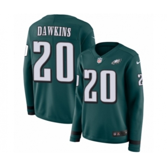 Women's Nike Philadelphia Eagles #20 Brian Dawkins Limited Green Therma Long Sleeve NFL Jersey Women's Nike Philadelphia Eagles #20 Brian Dawkins Limited Green Therma Long Sleeve NFL Jersey
