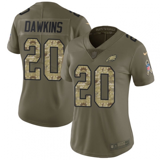 Women's Nike Philadelphia Eagles #20 Brian Dawkins Limited Olive/Camo 2017 Salute to Service NFL Jersey Women's Nike Philadelphia Eagles #20 Brian Dawkins Limited Olive/Camo 2017 Salute to Service NFL Jersey