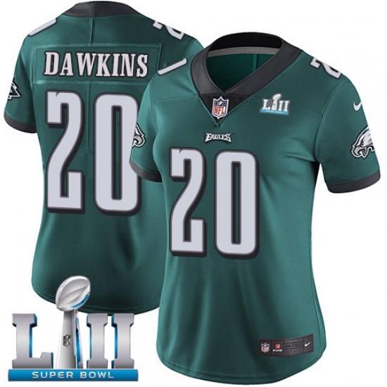 Women's Nike Philadelphia Eagles #20 Brian Dawkins Midnight Green Team Color Vapor Untouchable Limited Player Super Bowl LII NFL Jersey Women's Nike Philadelphia Eagles #20 Brian Dawkins Midnight Green Team Color Vapor Untouchable Limited Player Super Bowl LII NFL Jersey