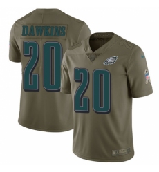 Youth Nike Philadelphia Eagles #20 Brian Dawkins Limited Olive 2017 Salute to Service NFL Jersey