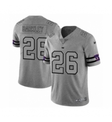 Men's New York Giants #26 Saquon Barkley Limited Gray Team Logo Gridiron Football Jersey