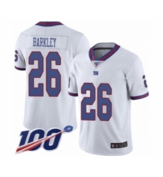 Men's New York Giants #26 Saquon Barkley Limited White Rush Vapor Untouchable 100th Season Football Jersey