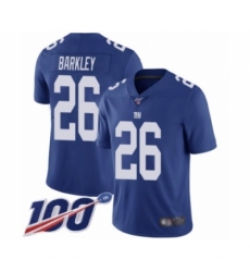 Men's New York Giants #26 Saquon Barkley Royal Blue Team Color Vapor Untouchable Limited Player 100th Season Football Jersey