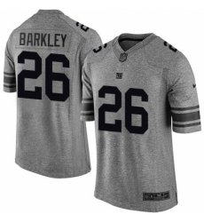 Men's Nike New York Giants #26 Saquon Barkley Limited Gray Gridiron NFL Jersey