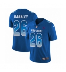 Men's Nike New York Giants #26 Saquon Barkley Limited Royal Blue NFC 2019 Pro Bowl NFL Jersey