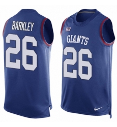 Men's Nike New York Giants #26 Saquon Barkley Limited Royal Blue Player Name & Number Tank Top NFL Jersey