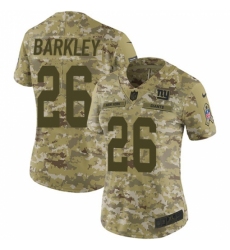 Women's Nike New York Giants #26 Saquon Barkley Limited Camo 2018 Salute to Service NFL Jersey