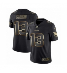 Men Miami Dolphins #13 Dan Marino Black Golden Edition 2019 Vapor Untouchable Limited Jersey