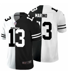 Men's Miami Dolphins #13 Dan Marino Black White Limited Split Fashion Football Jersey