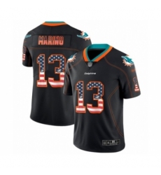 Men's Miami Dolphins #13 Dan Marino Limited Black Rush USA Flag Football Jersey