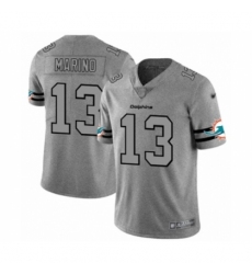 Men's Miami Dolphins #13 Dan Marino Limited Gray Team Logo Gridiron Football Jersey