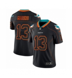 Men's Miami Dolphins #13 Dan Marino Limited Lights Out Black Rush Football Jersey