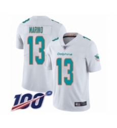 Men's Miami Dolphins #13 Dan Marino White Vapor Untouchable Limited Player 100th Season Football Jersey