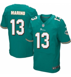 Men's Nike Miami Dolphins #13 Dan Marino Elite Aqua Green Team Color NFL Jersey