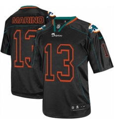 Men's Nike Miami Dolphins #13 Dan Marino Elite Lights Out Black NFL Jersey