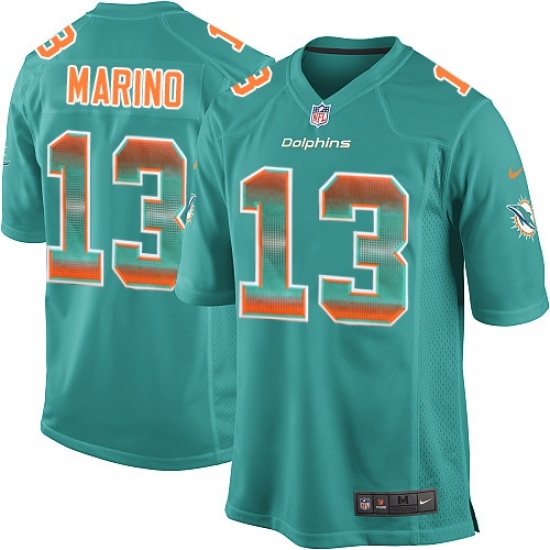 Men's Nike Miami Dolphins #13 Dan Marino Limited Aqua Green Strobe NFL Jersey Men's Nike Miami Dolphins #13 Dan Marino Limited Aqua Green Strobe NFL Jersey