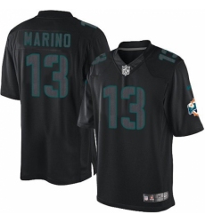 Men's Nike Miami Dolphins #13 Dan Marino Limited Black Impact NFL Jersey