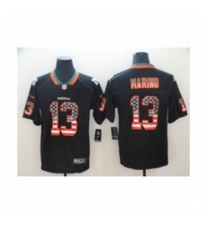 Men's Nike Miami Dolphins #13 Dan Marino Limited Black Rush USA Flag NFL Jersey