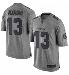 Men's Nike Miami Dolphins #13 Dan Marino Limited Gray Gridiron NFL Jersey