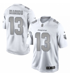 Men's Nike Miami Dolphins #13 Dan Marino Limited White Platinum NFL Jersey