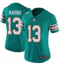 Women's Nike Miami Dolphins #13 Dan Marino Aqua Green Alternate Vapor Untouchable Limited Player NFL Jersey
