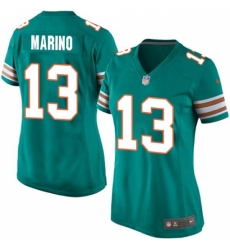 Women's Nike Miami Dolphins #13 Dan Marino Game Aqua Green Alternate NFL Jersey