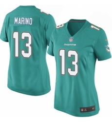 Women's Nike Miami Dolphins #13 Dan Marino Game Aqua Green Team Color NFL Jersey