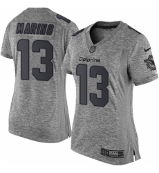 Women's Nike Miami Dolphins #13 Dan Marino Limited Gray Gridiron NFL Jersey