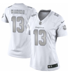 Women's Nike Miami Dolphins #13 Dan Marino Limited White Platinum NFL Jersey