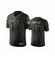 Men's Seattle Seahawks #14 D.K. Metcalf Limited Black Golden Edition Football Jersey