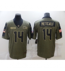 Men's Seattle Seahawks #14 D.K. Metcalf Nike Olive 2021 Salute To Service Limited Player Jersey