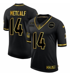 Men's Seattle Seahawks #14 D.K. Metcalf Olive Gold Nike 2020 Salute To Service Limited Jersey