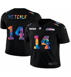 Men's Seattle Seahawks #14 D.K. Metcalf  Rainbow Version Nike Limited Jersey