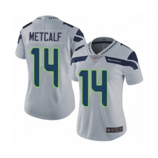 Women's Seattle Seahawks #14 D.K. Metcalf Grey Alternate Vapor Untouchable Limited Player Football Jersey Women's Seattle Seahawks #14 D.K. Metcalf Grey Alternate Vapor Untouchable Limited Player Football Jersey