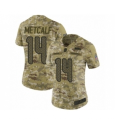 Women's Seattle Seahawks #14 D.K. Metcalf Limited Camo 2018 Salute to Service Football Jersey