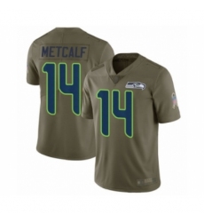 Youth Seattle Seahawks #14 D.K. Metcalf Limited Olive 2017 Salute to Service Football Jersey