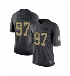 Men's San Francisco 49ers #97 Nick Bosa Limited Black 2016 Salute to Service Football Jersey