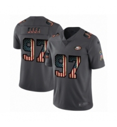 Men's San Francisco 49ers #97 Nick Bosa Limited Black USA Flag 2019 Salute To Service Football Jersey