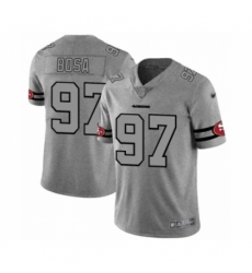 Men's San Francisco 49ers #97 Nick Bosa Limited Gray Team Logo Gridiron Football Jersey