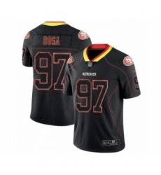 Men's San Francisco 49ers #97 Nick Bosa Limited Lights Out Black Rush Football Jersey